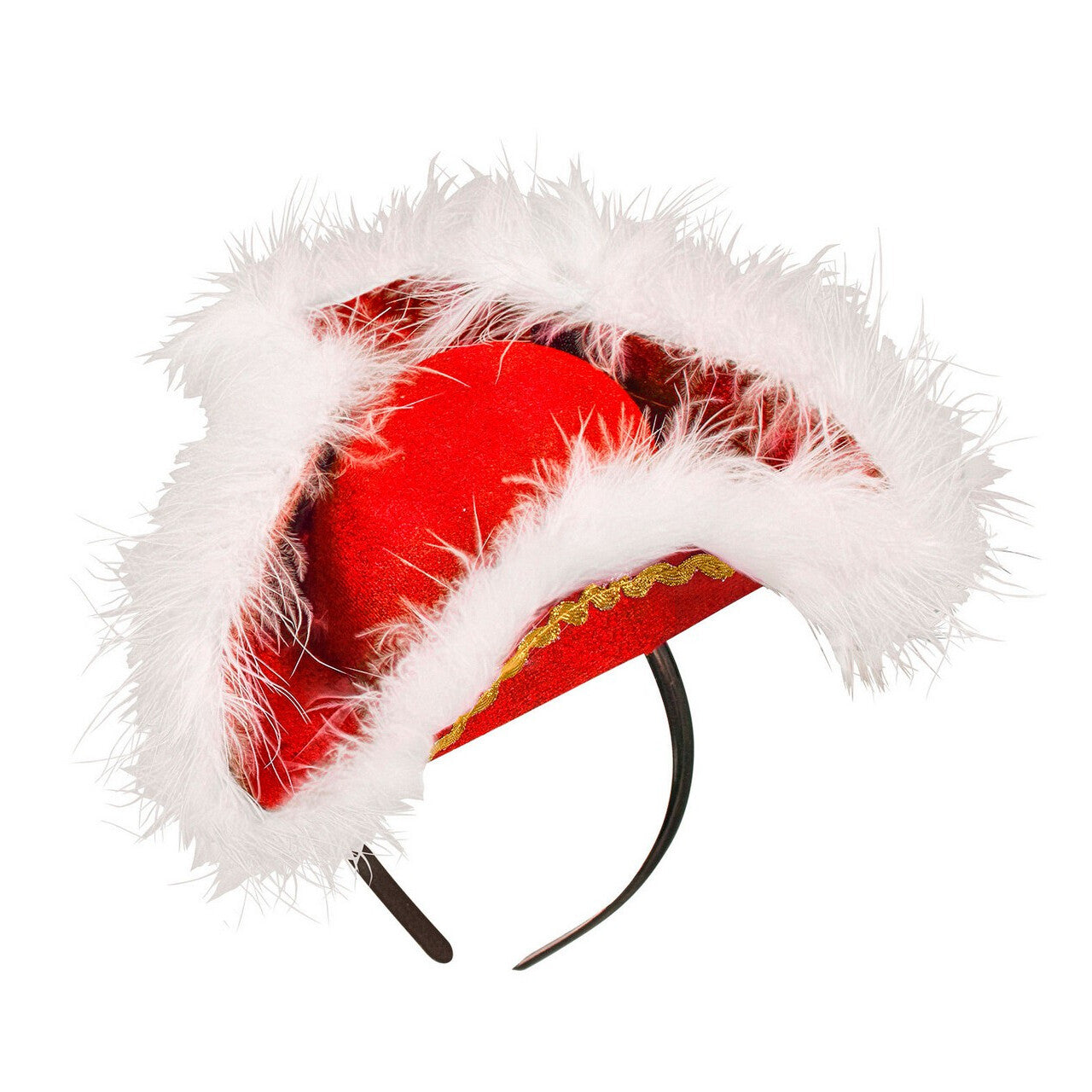 Op deze afbeelding zie je een Accessoires, van het merk Widmann. Mini Driesteek Met Marabou Marieke, Rood