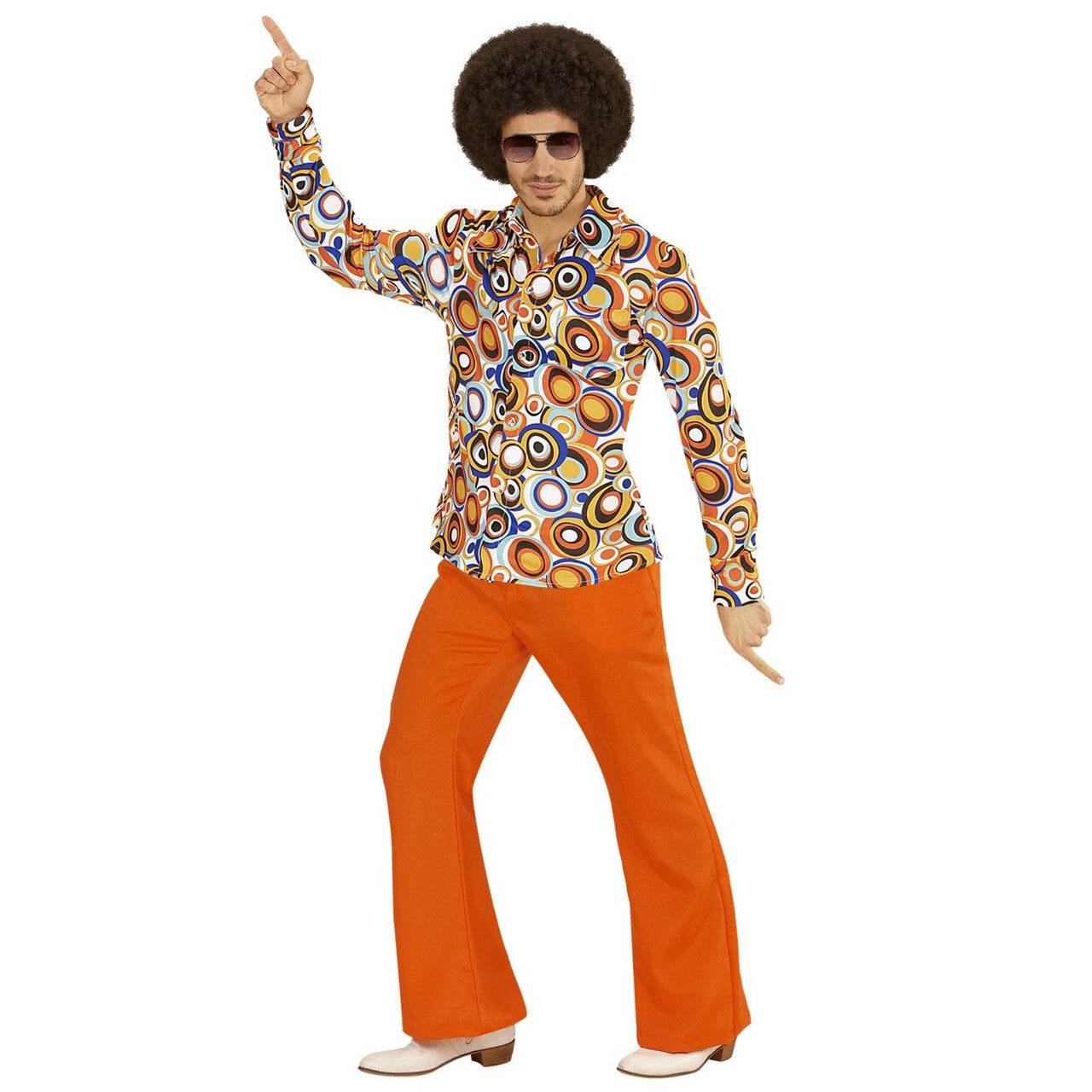 Op deze afbeelding zie je een Kostuums, van het merk Widmann. Groovy Garry 70s Heren Shirt, Luchtbellen Man