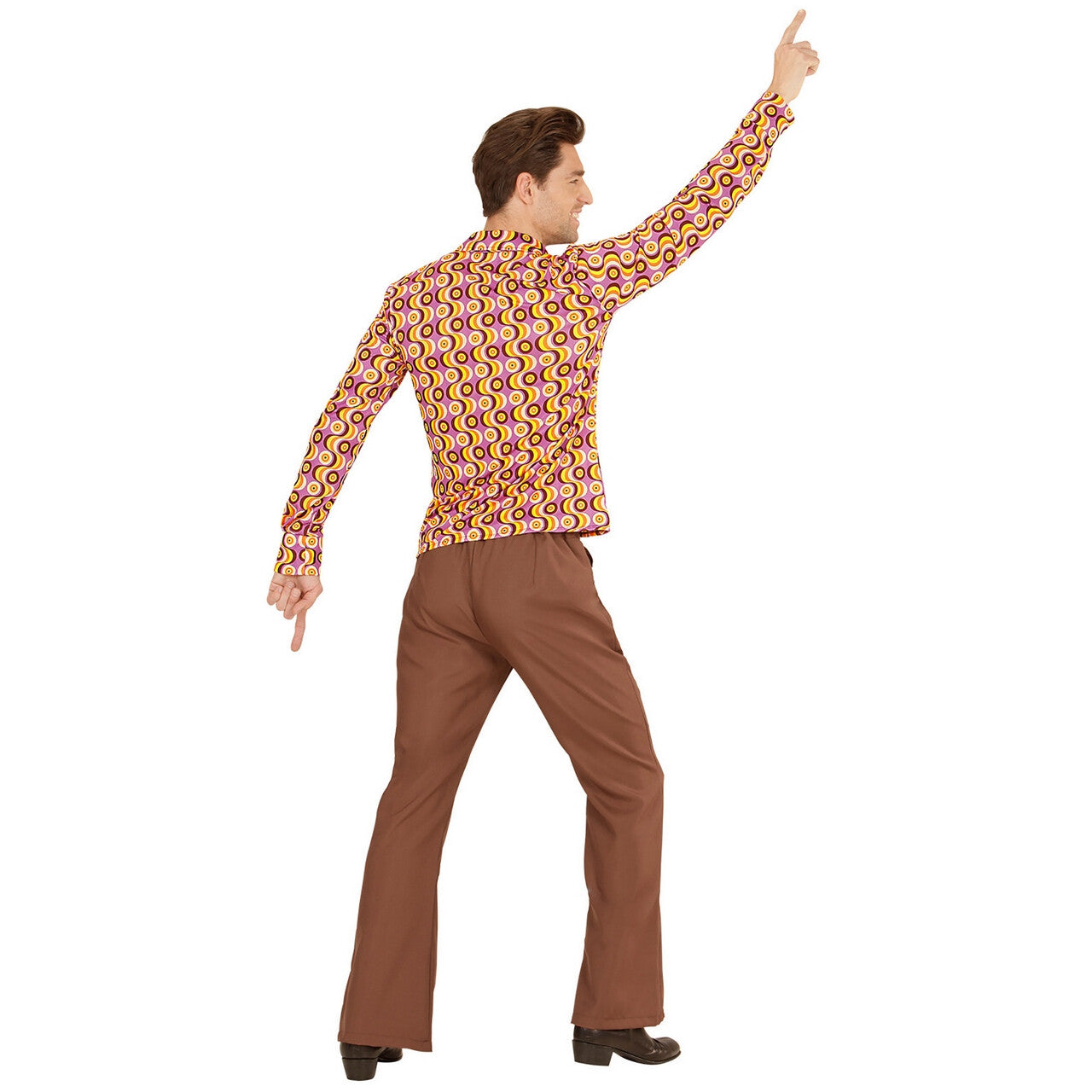 Op deze afbeelding zie je een Kostuums, van het merk Widmann. Groovy Garry 70s Heren Shirt, Lps Man