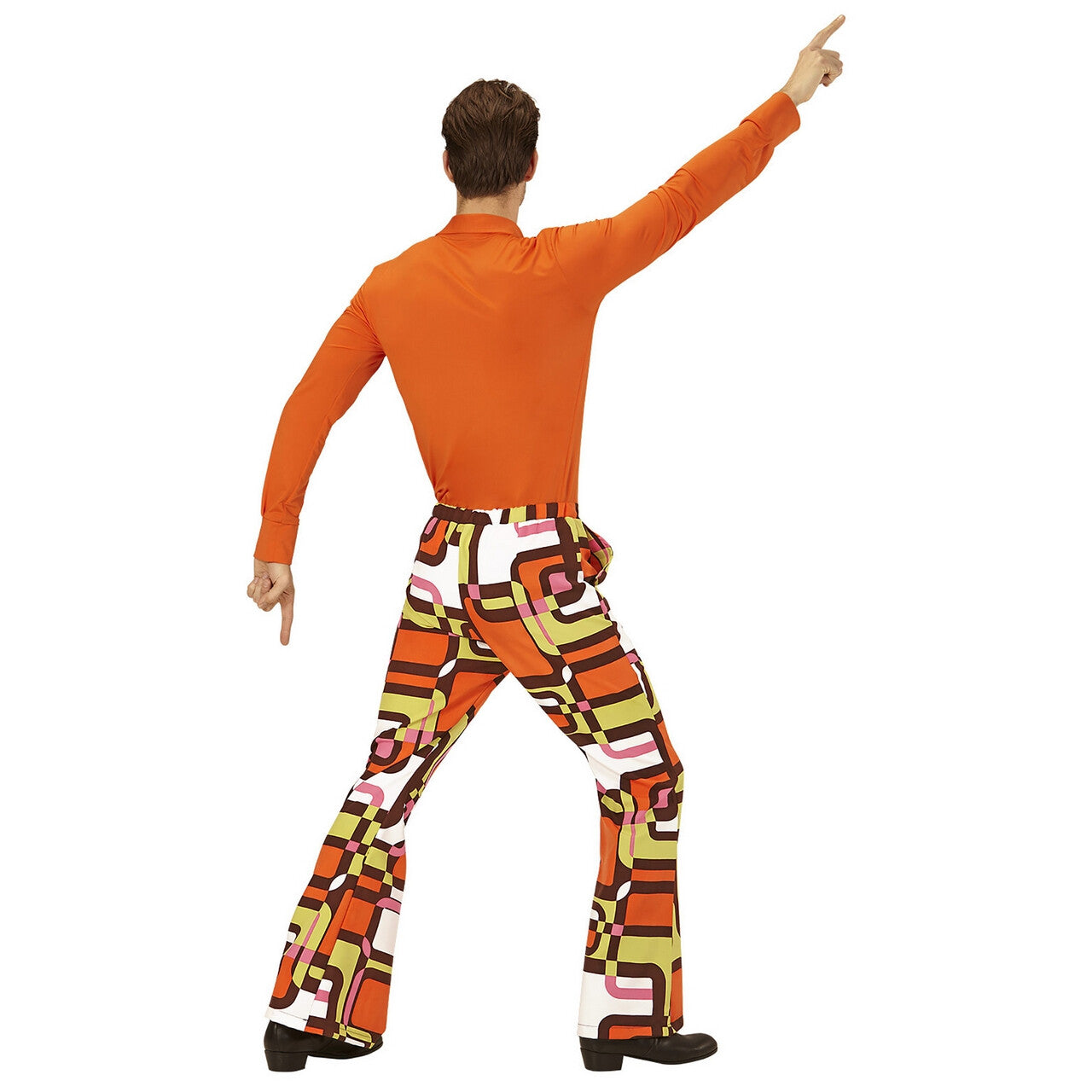 Op deze afbeelding zie je een Kostuums, van het merk Widmann. Groovy Gandalf 70s Heren Broek, Buizen Man