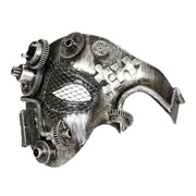 Op deze afbeelding zie je een Accessoires, van het merk Widmann. Halfgezichtmasker Steampunk, Zilver Mechanica