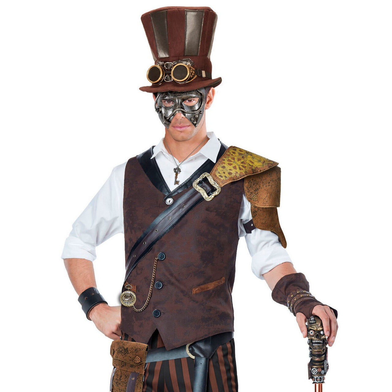 Op deze afbeelding zie je een Accessoires, van het merk Widmann. Steampunk Masker, Zilver Mechanica