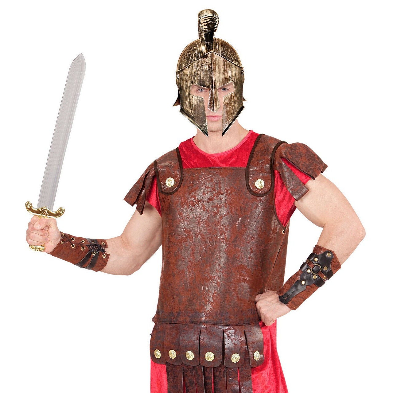Op deze afbeelding zie je een Accessoires, van het merk Widmann. Lederlook Armbedekking Romein / Griek Centurio