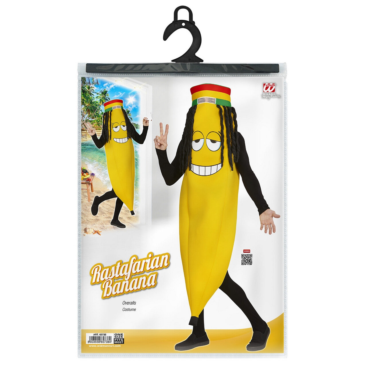 Op deze afbeelding zie je een Kostuums, van het merk Widmann. Rastafari Banaan Bob Banaanley Man Kostuum