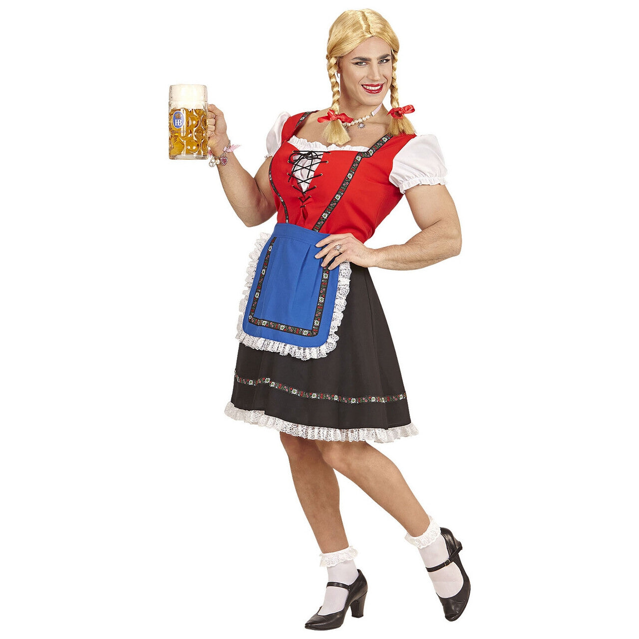 Op deze afbeelding zie je een Kostuums, van het merk Widmann. Travestiet Oktoberfest Dirnl Beiersmeisje Voor De Man Kostuum