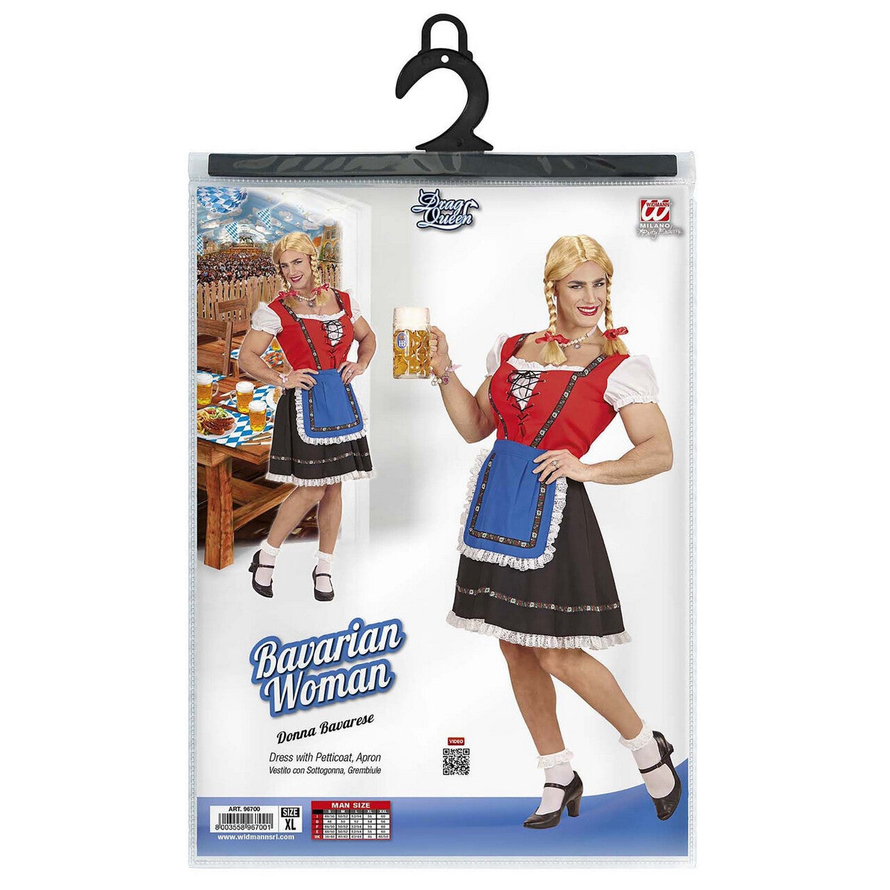 Op deze afbeelding zie je een Kostuums, van het merk Widmann. Travestiet Oktoberfest Dirnl Beiersmeisje Voor De Man Kostuum