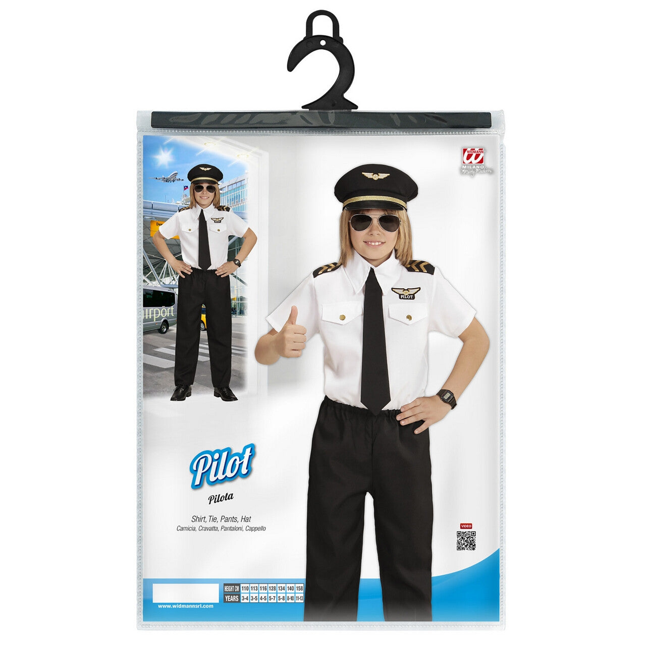 Op deze afbeelding zie je een Kostuums, van het merk Widmann. Piloten Transatlantisch Jongen Kostuum