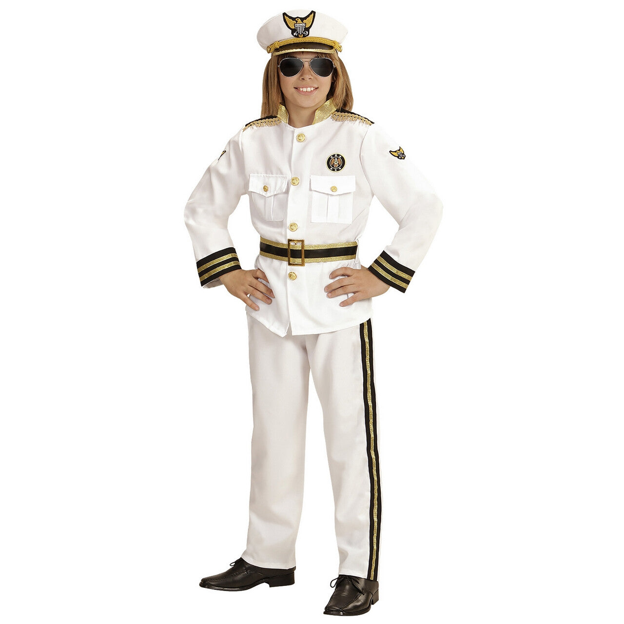 Op deze afbeelding zie je een Kostuums, van het merk Widmann. Marine West Point Kapitein Jongen Kostuum