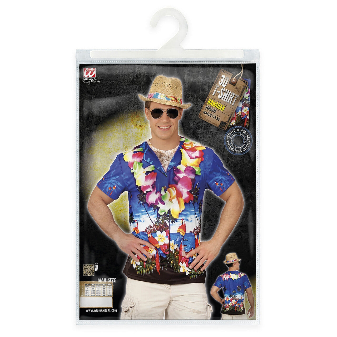 Op deze afbeelding zie je een Kostuums, van het merk Widmann. T-Shirt Honolulu Man