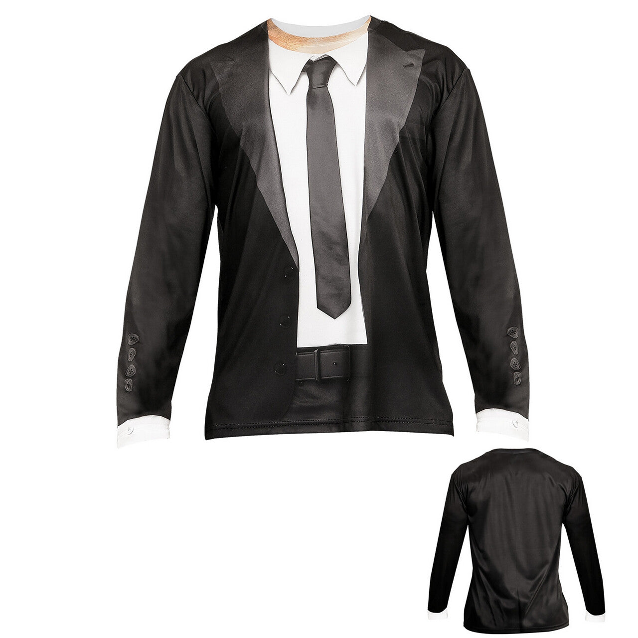 Op deze afbeelding zie je een Kostuums, van het merk Widmann. T-Shirt Lange Mouwen Blues Brother Man