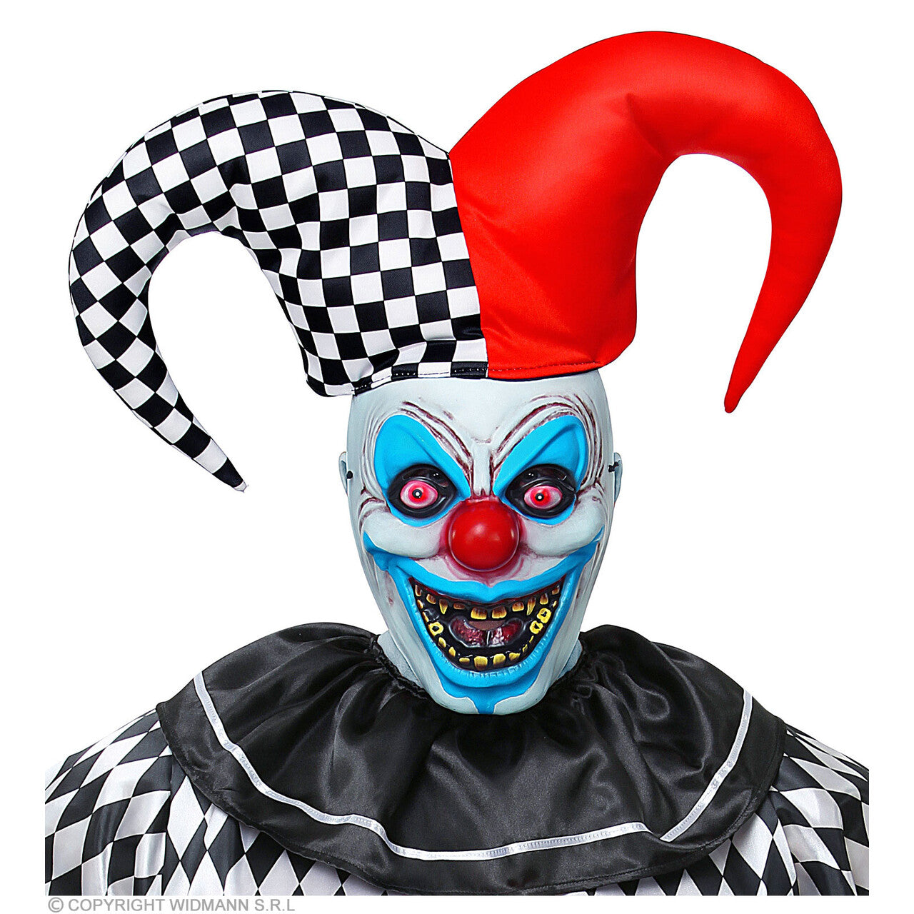 Op deze afbeelding zie je een Accessoires, van het merk Widmann. Akelige Nar Masker Met Harlekijnsmuts