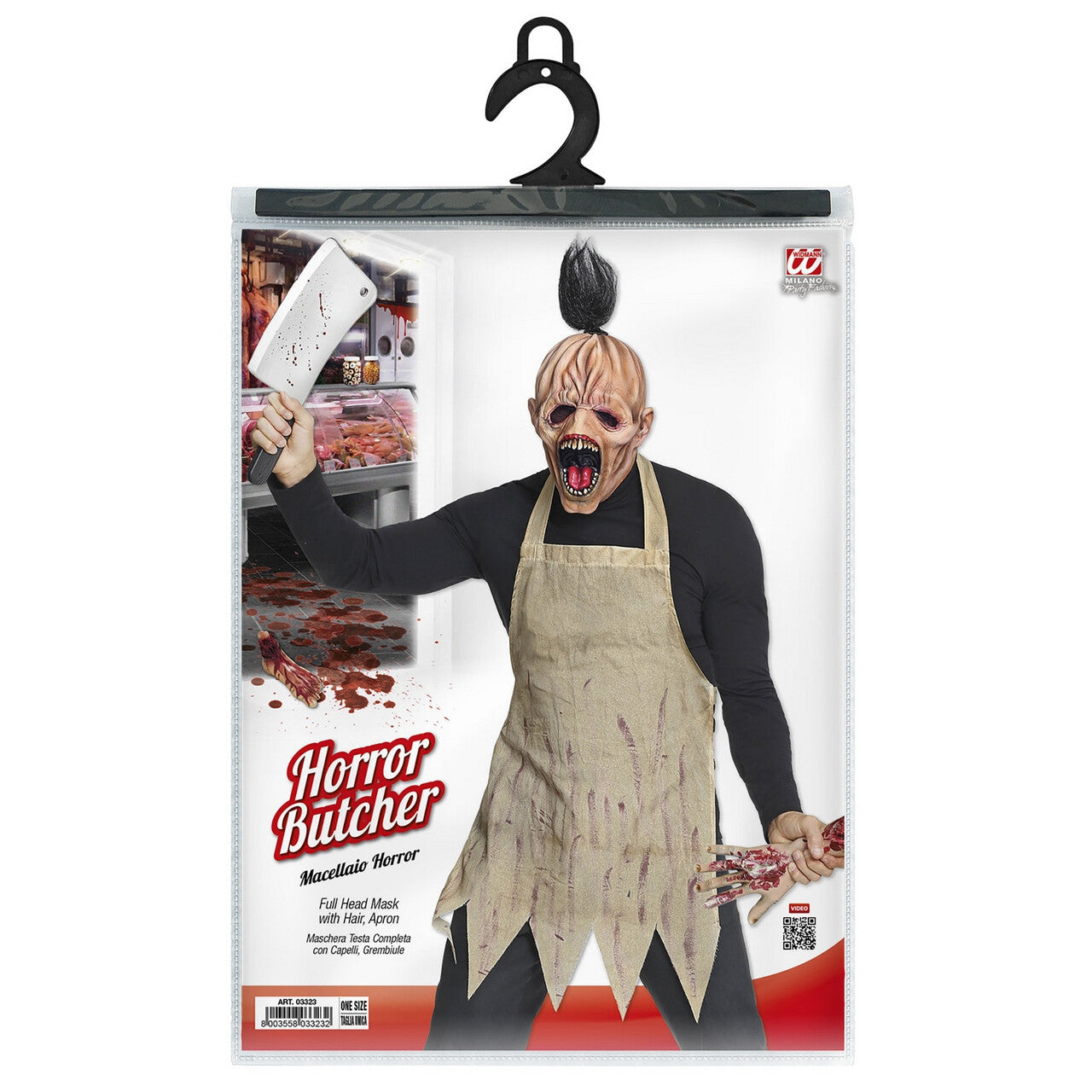 Op deze afbeelding zie je een Kostuums, van het merk Widmann. Bloederige Slager Schort En Masker Kostuum