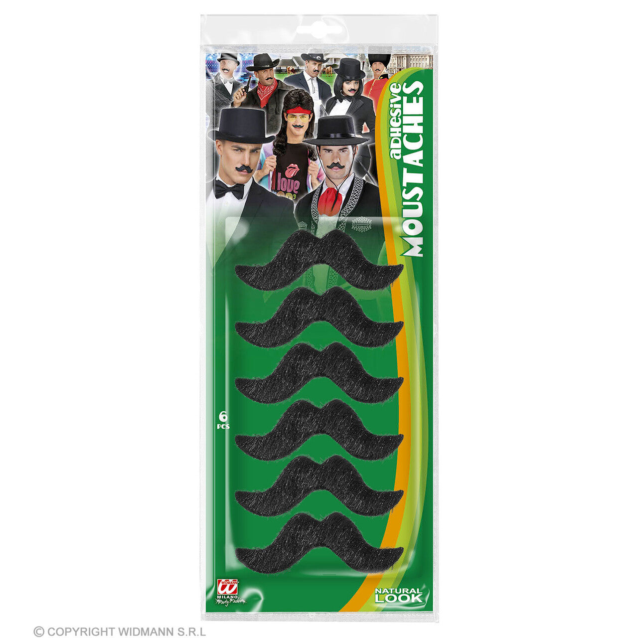 Op deze afbeelding zie je een Accessoires, van het merk Widmann. Set Met 6 Schalkse Plaksnorren
