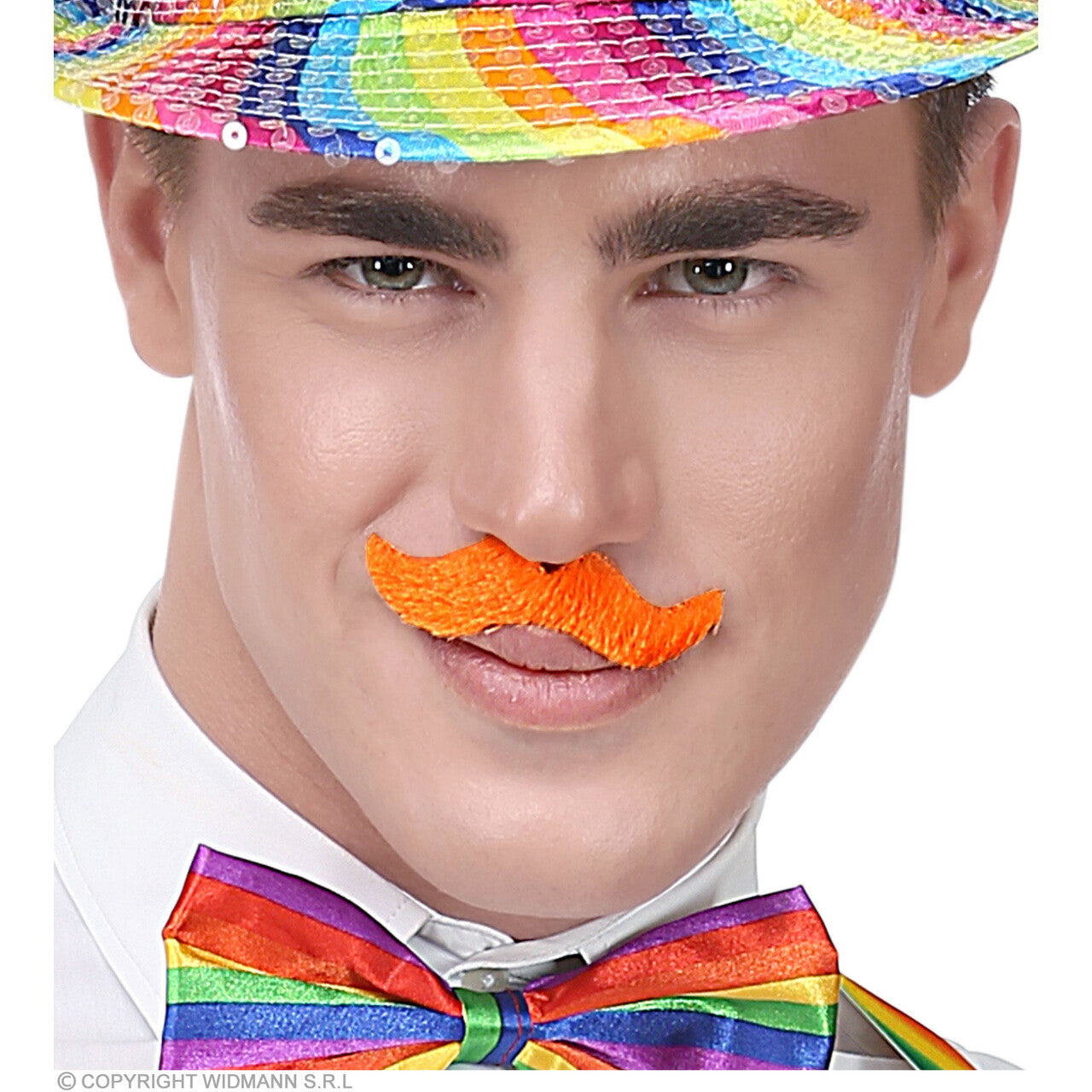 Op deze afbeelding zie je een Accessoires, van het merk Widmann. Set Met 5 Felgekleurde Snorren