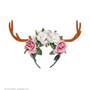 Op deze afbeelding zie je een Accessoires, van het merk Widmann. Hoofdband Gewei Faun Met Bloemen