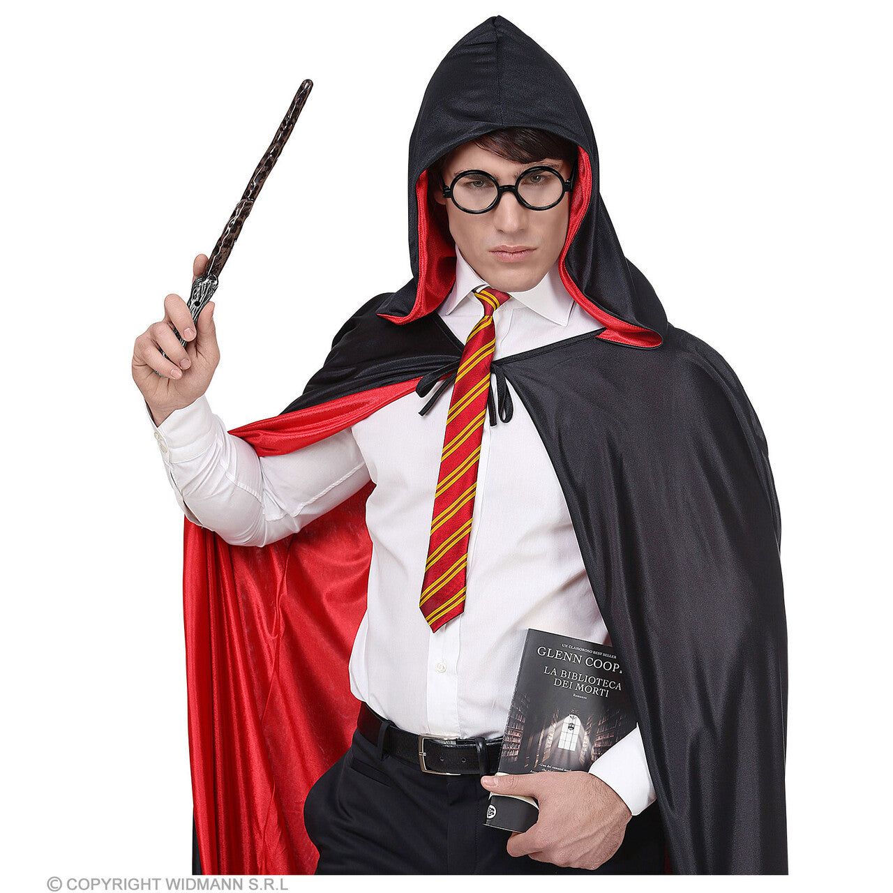 Op deze afbeelding zie je een Accessoires, van het merk Widmann. Tovenaarsleerling Set Bril, Stropdas, Staf