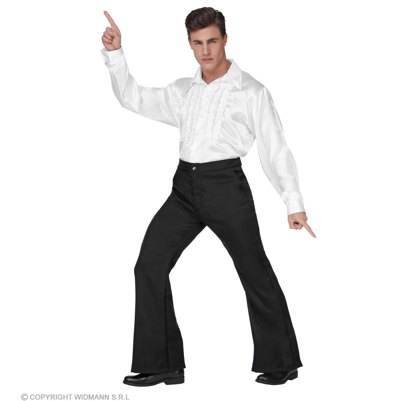Op deze afbeelding zie je een Kostuums, van het merk Widmann. Zwarte Soul Broek John Man