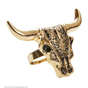 Op deze afbeelding zie je een Accessoires, van het merk Widmann. Gouden Buffel Ring Bobbejaan