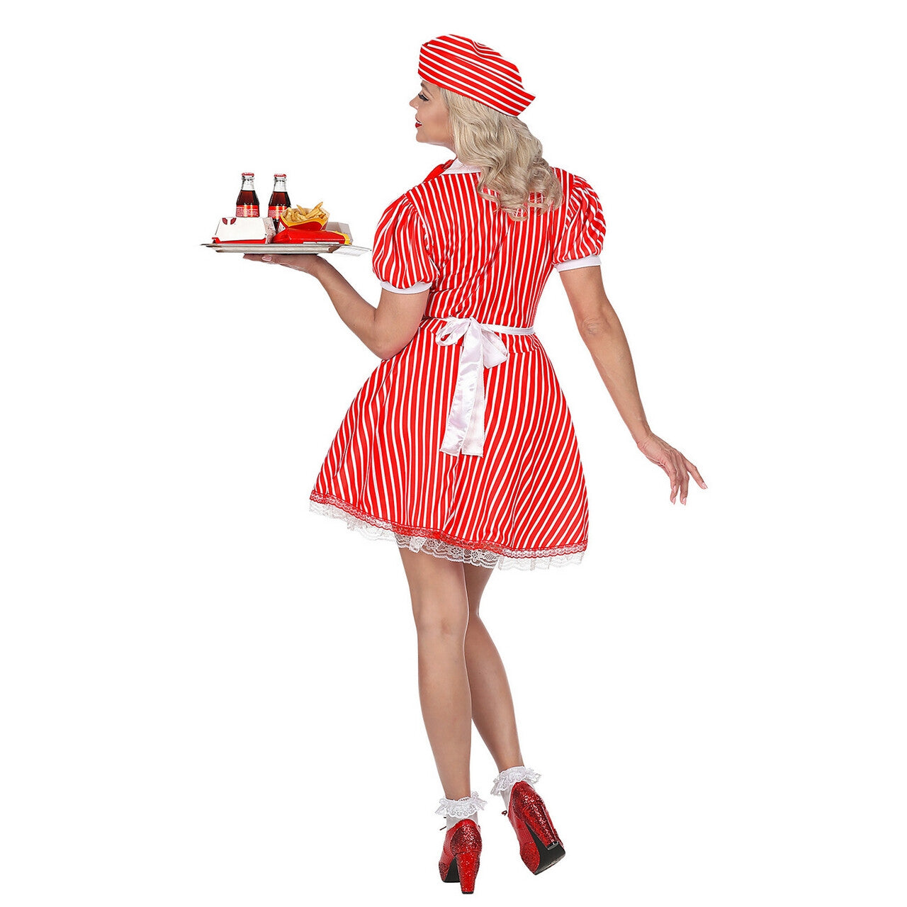 Op deze afbeelding zie je een Kostuums, van het merk Widmann. Serveester Amerikaanse Diner Vrouw Kostuum