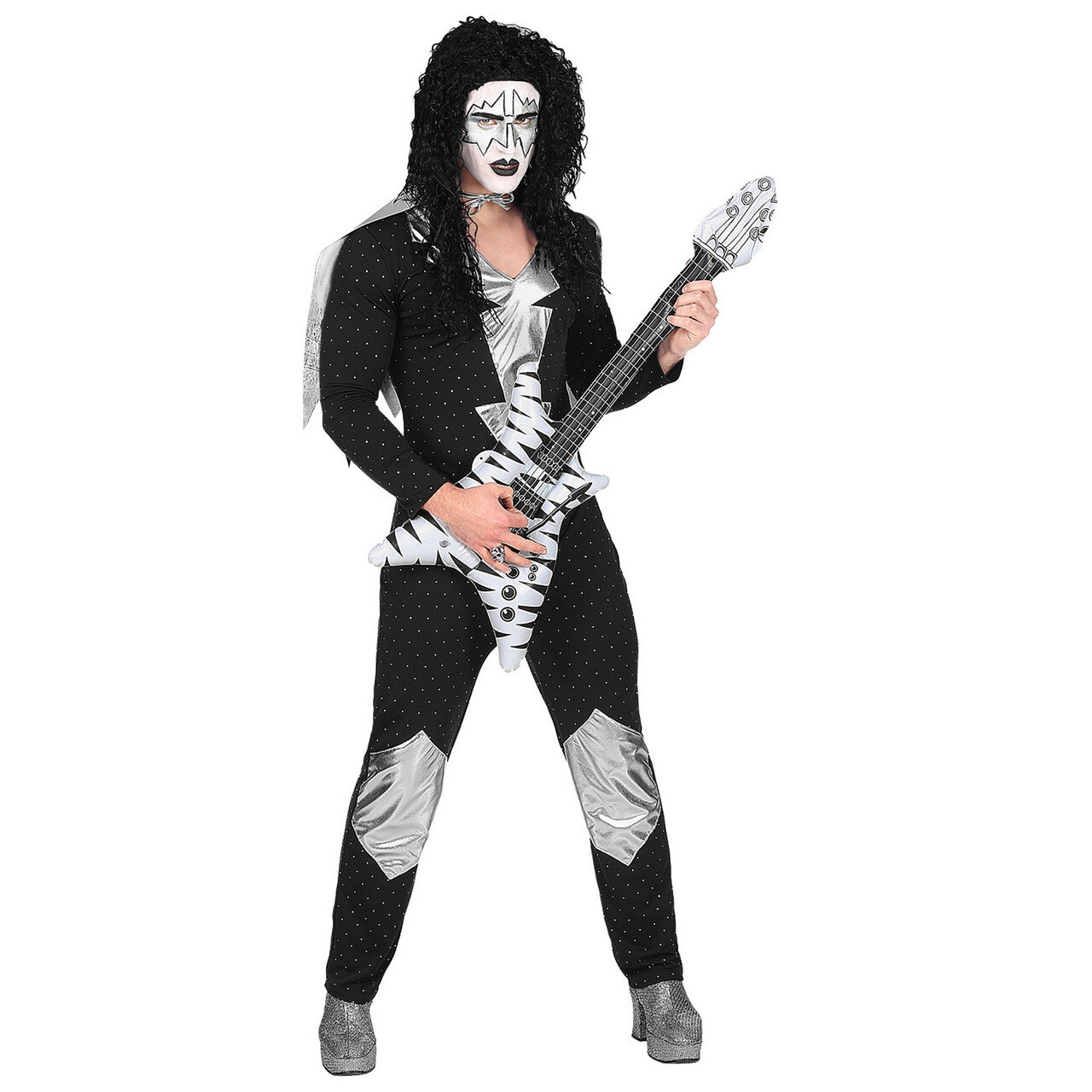 Op deze afbeelding zie je een Kostuums, van het merk Widmann. Heavy Metal Rock Star Kiss Man Kostuum