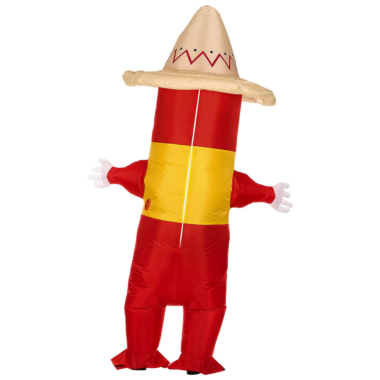Op deze afbeelding zie je een Kostuums, van het merk Widmann. Opblaasbaar Mexicaans Hete Chili Pepper Kostuum