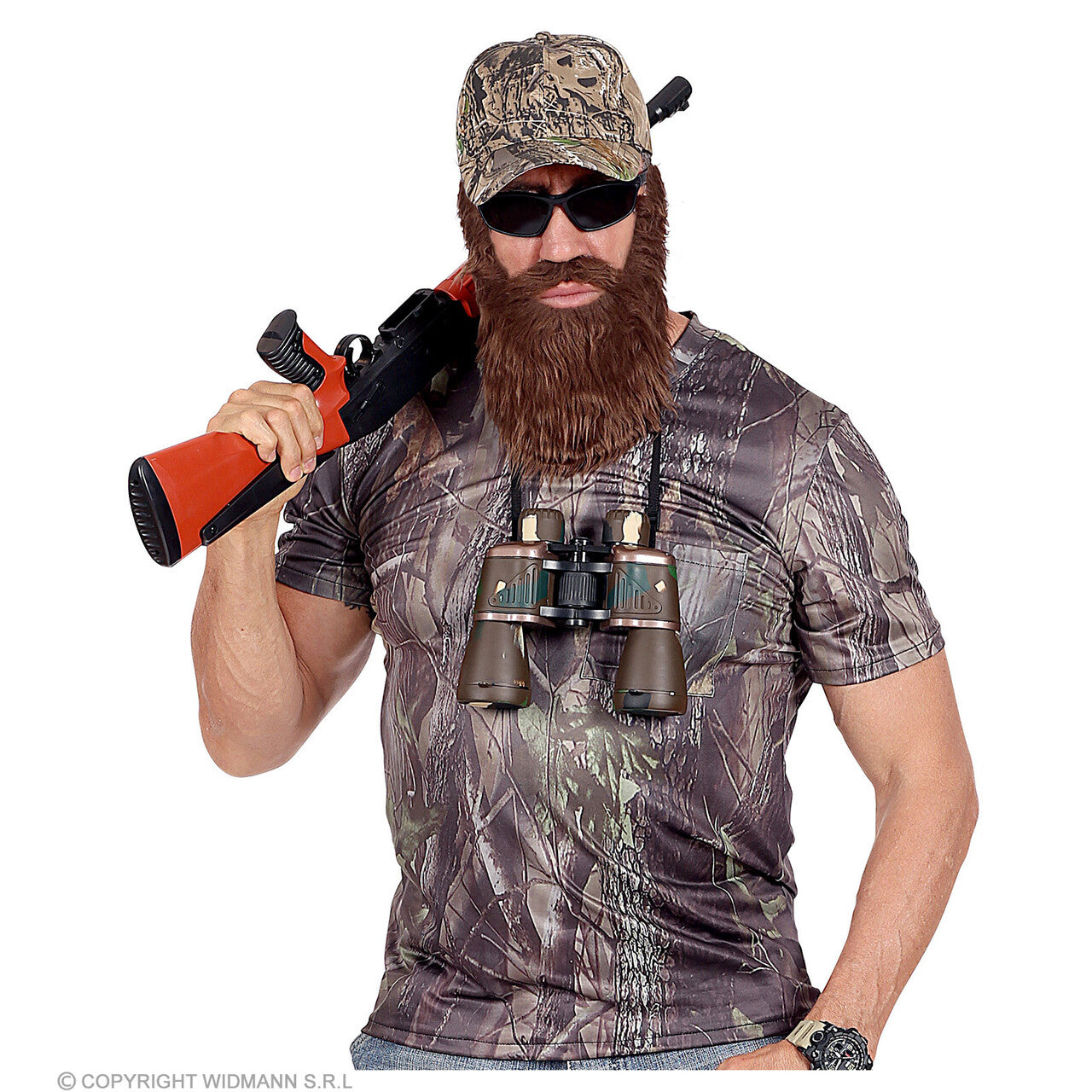Op deze afbeelding zie je een Kostuums, van het merk Widmann. Camouflage Shirt Jager Canada Met Cap Man