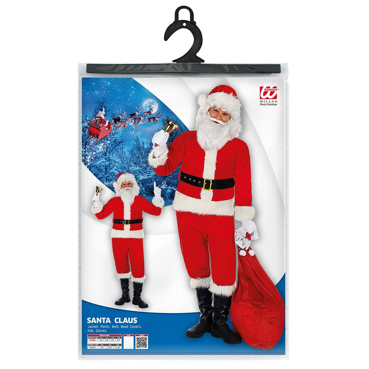 Op deze afbeelding zie je een Kostuums, van het merk Widmann. O Denneboom Kerstman Kind Kostuum
