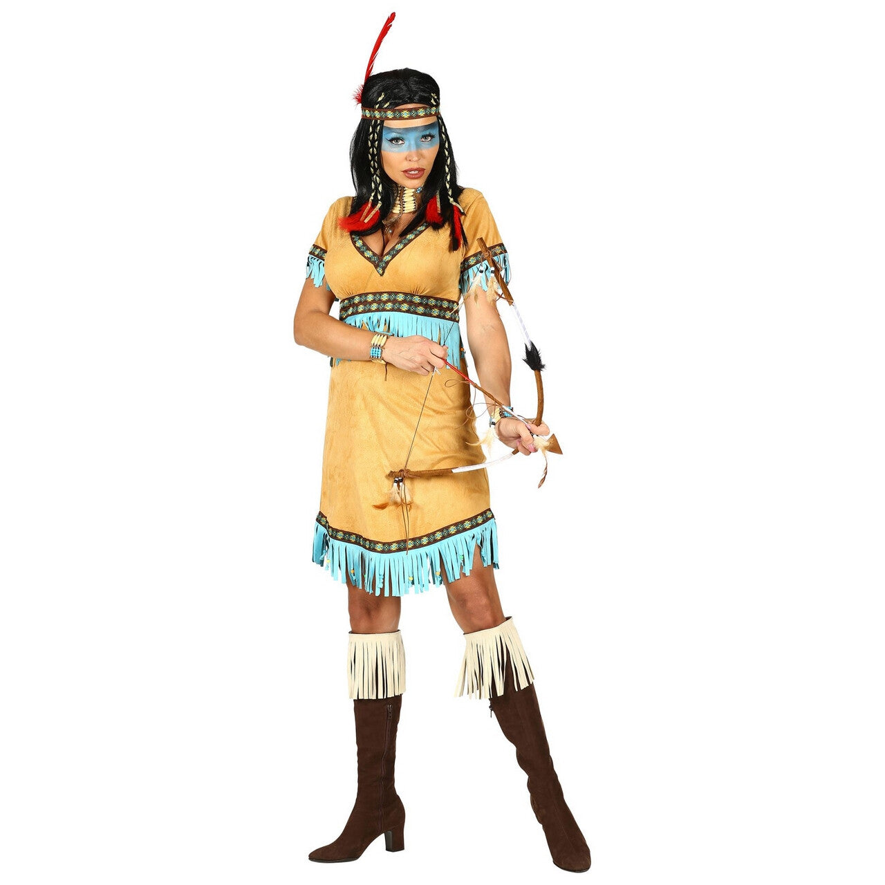 Op deze afbeelding zie je een Kostuums, van het merk Widmann. Flitsende Prairiehond Indiaan Vrouw Kostuum