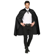 Op deze afbeelding zie je een Accessoires, van het merk Widmann. Zwarte Cape Goochelaar 110 Centimeter