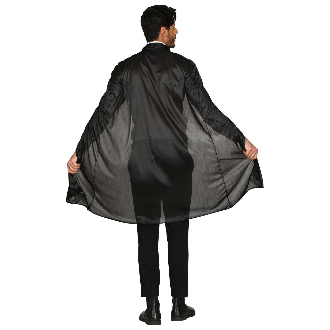 Op deze afbeelding zie je een Accessoires, van het merk Widmann. Zwarte Cape Goochelaar 110 Centimeter