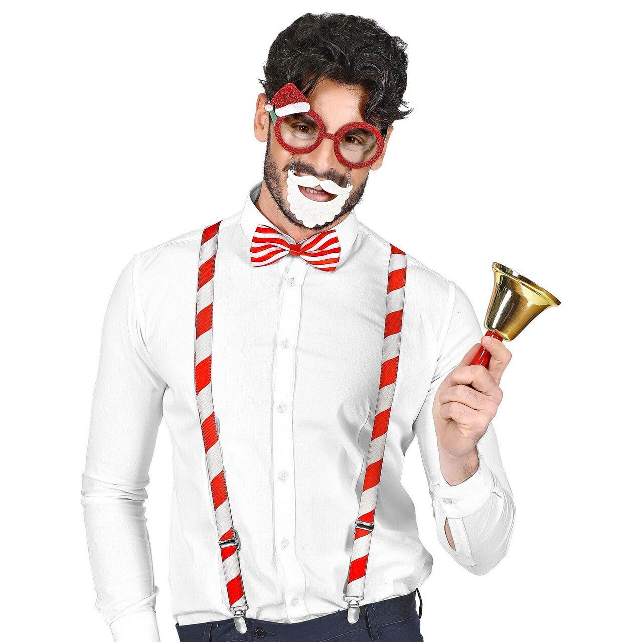 Op deze afbeelding zie je een Accessoires, van het merk Widmann. Grappige Zuurstok Kerstman Set