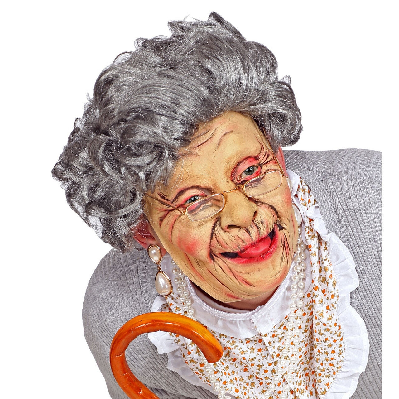 Op deze afbeelding zie je een Accessoires, van het merk Widmann. Masker Oude Vrouw Vol Rimpels