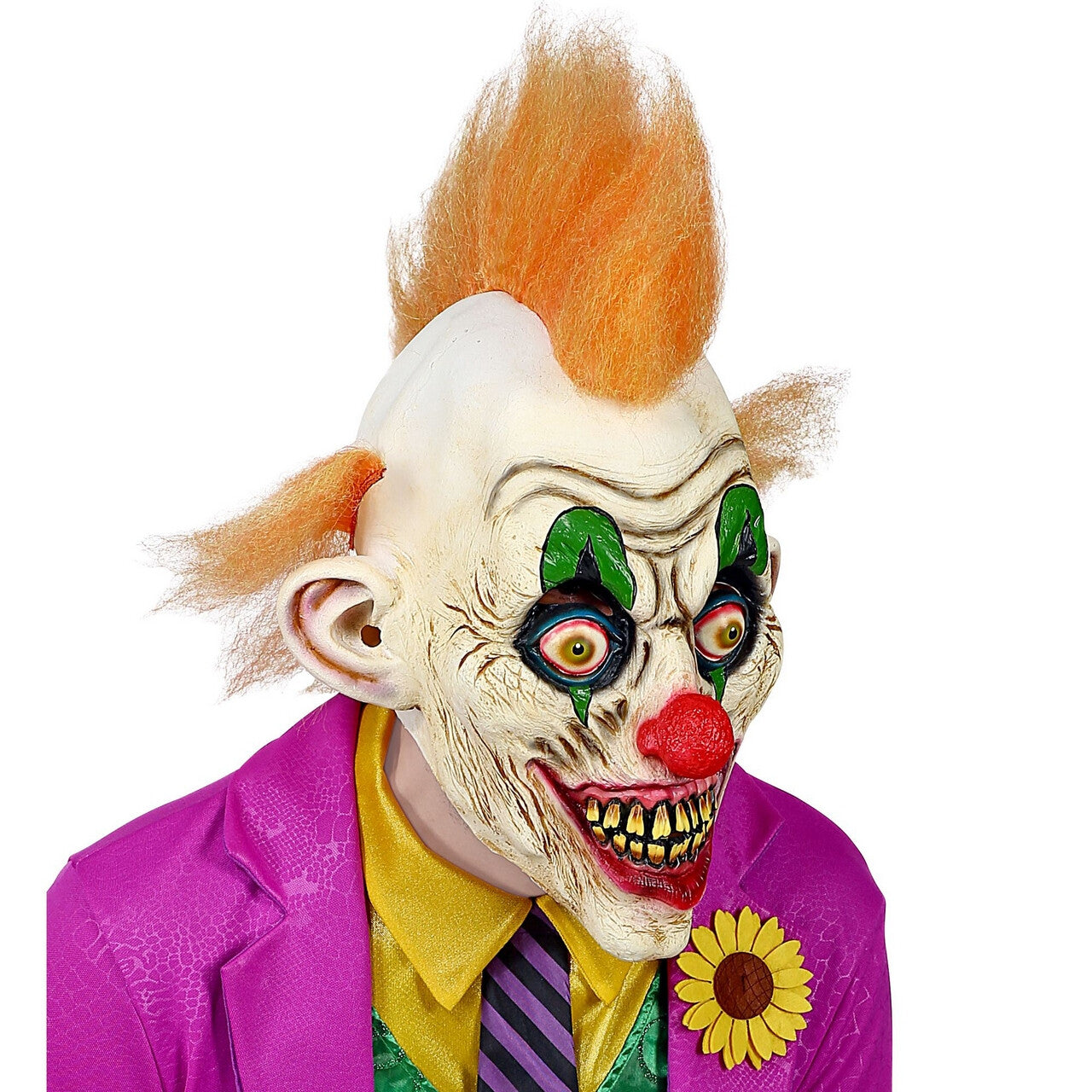 Op deze afbeelding zie je een Accessoires, van het merk Widmann. Masker Horror Circus Clown Oranje Haar