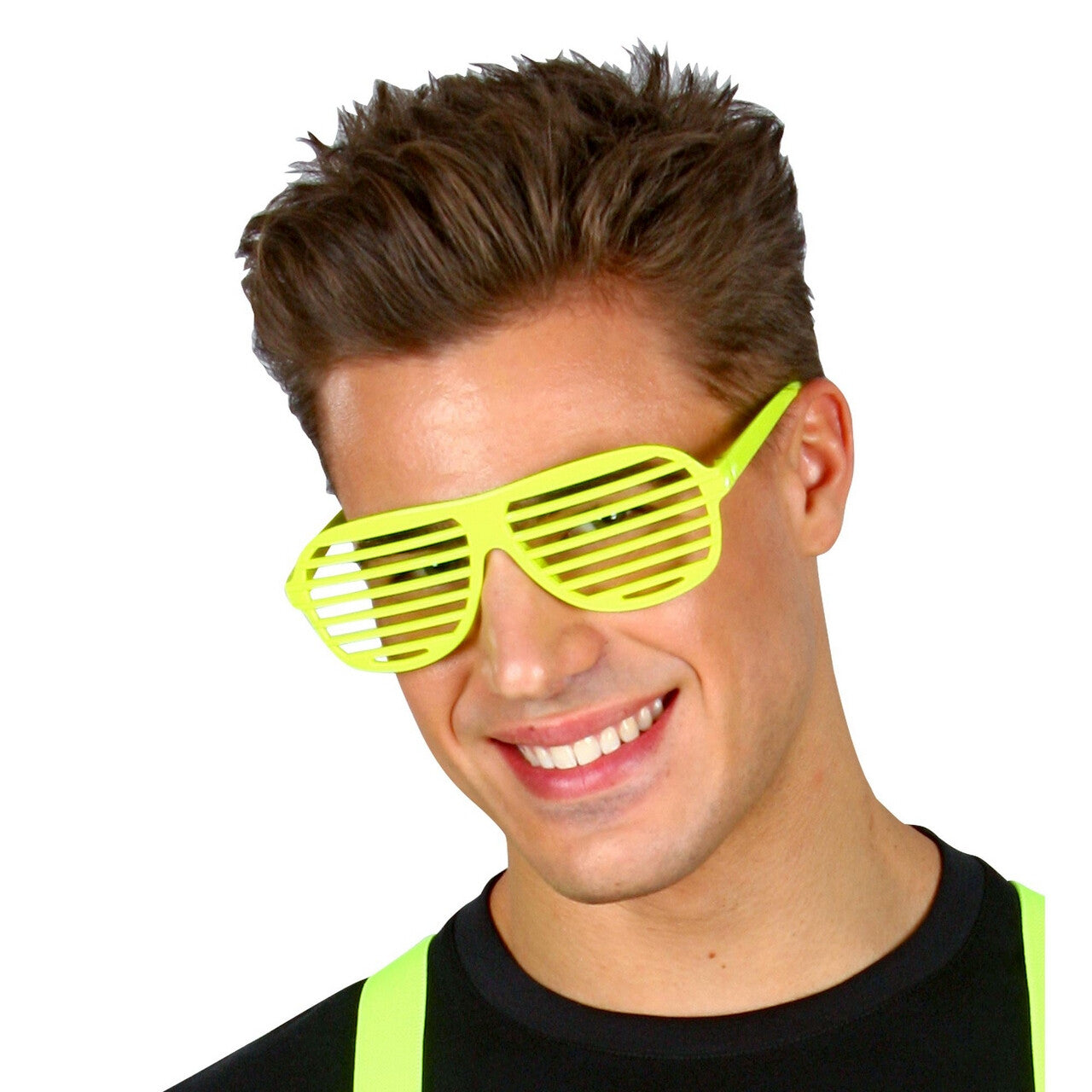 Op deze afbeelding zie je een Accessoires, van het merk Widmann. Tralie Bril Neon Geel