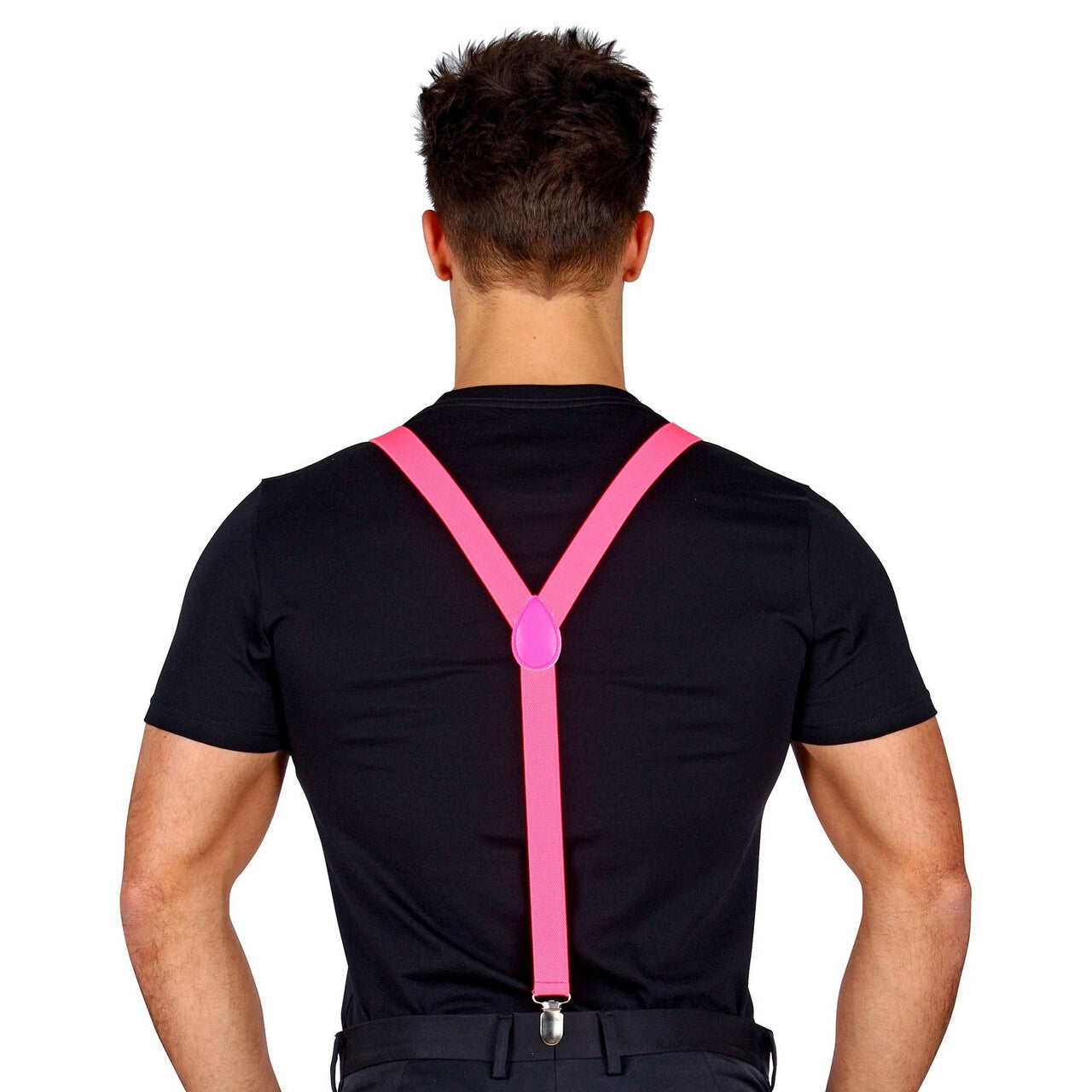 Op deze afbeelding zie je een Accessoires, van het merk Widmann. Bretels Neon Roze