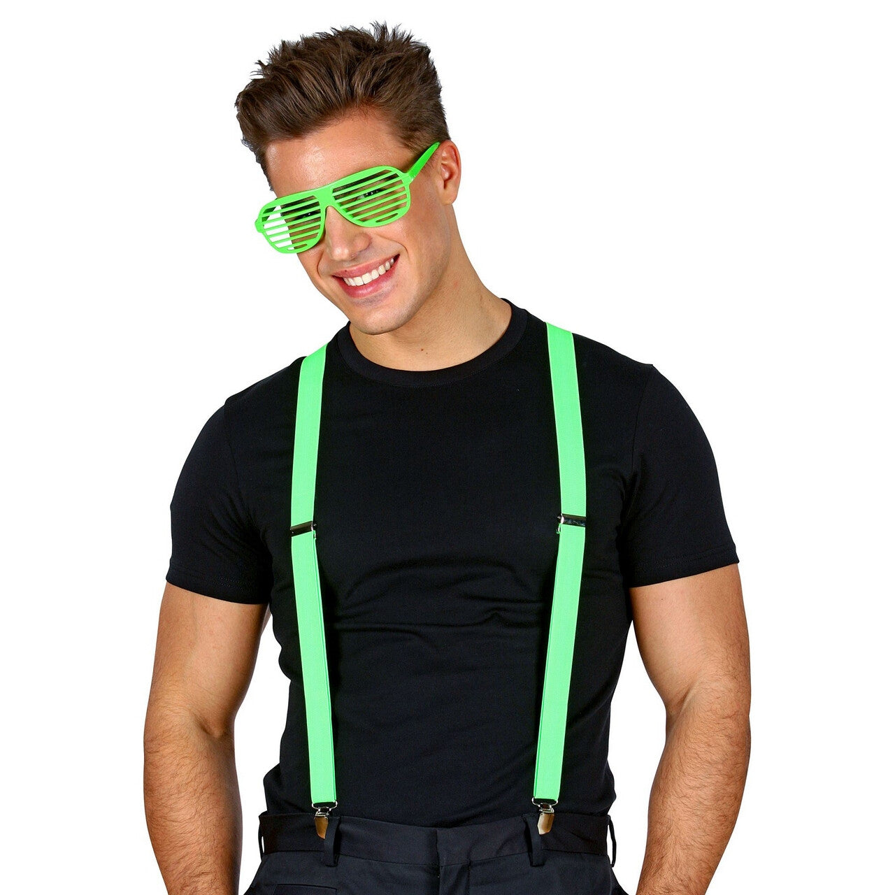 Op deze afbeelding zie je een Accessoires, van het merk Widmann. Bretels Neon Groen