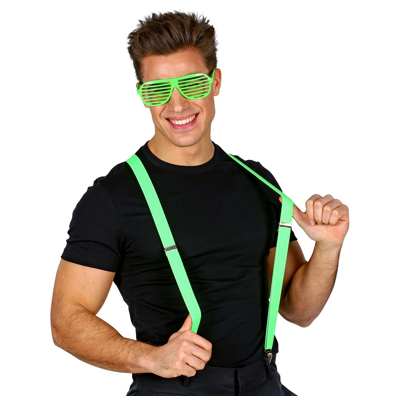 Op deze afbeelding zie je een Accessoires, van het merk Widmann. Bretels Neon Groen