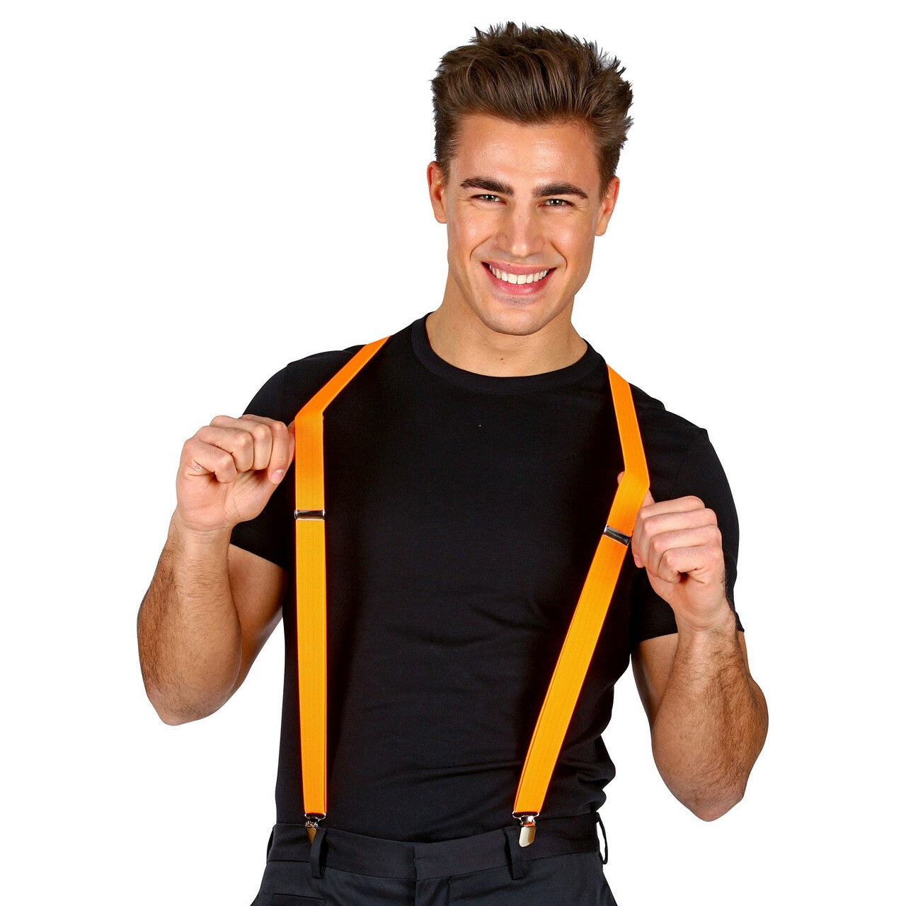 Op deze afbeelding zie je een Accessoires, van het merk Widmann. Bretels Neon Oranje