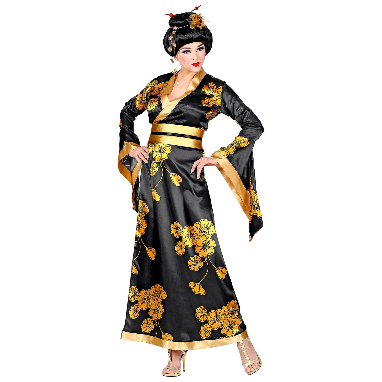 Op deze afbeelding zie je een Kostuums, van het merk Widmann. Li San Lotus Geisha China Vrouw Kostuum