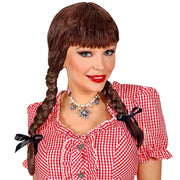 Op deze afbeelding zie je een Accessoires, van het merk Widmann. Pruik Alpenmeisje Bierfeest Bruin