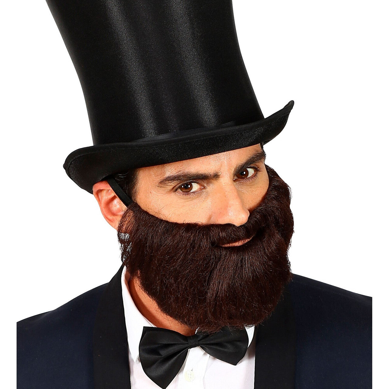 Op deze afbeelding zie je een Accessoires, van het merk Widmann. Volle Baard Met Snor Donkerbruin