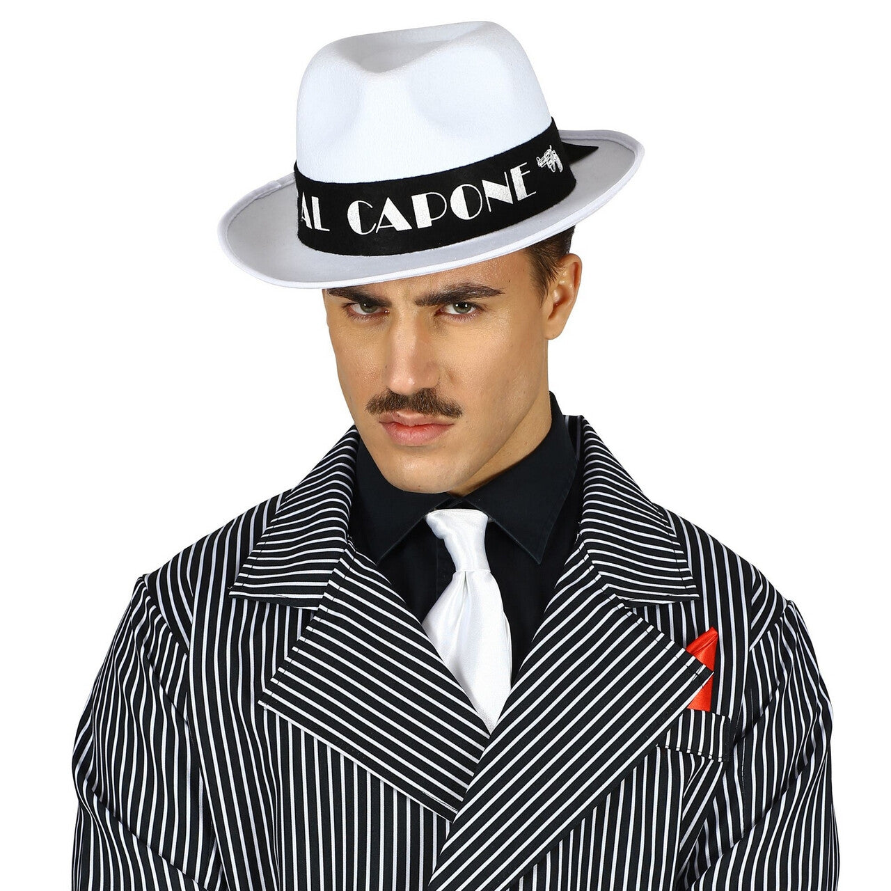 Op deze afbeelding zie je een Accessoires, van het merk Widmann. Gangster Hoed Wit Al Capone
