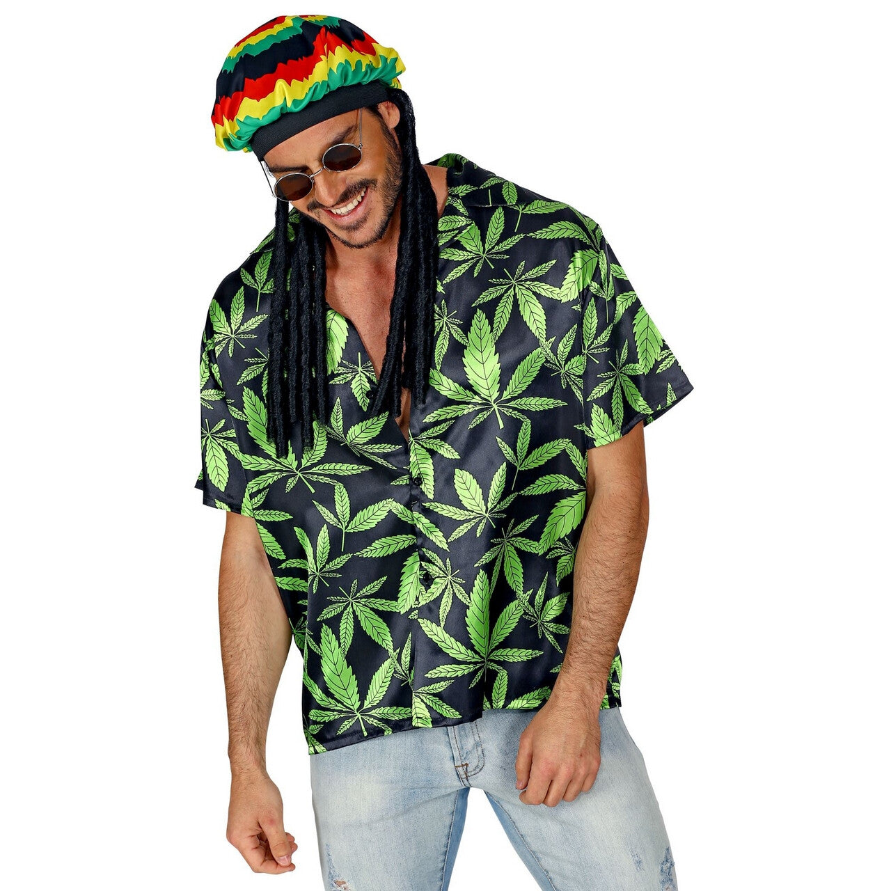 Op deze afbeelding zie je een Kostuums, van het merk Widmann. Cannabis Shirt Lekkere Trek Man