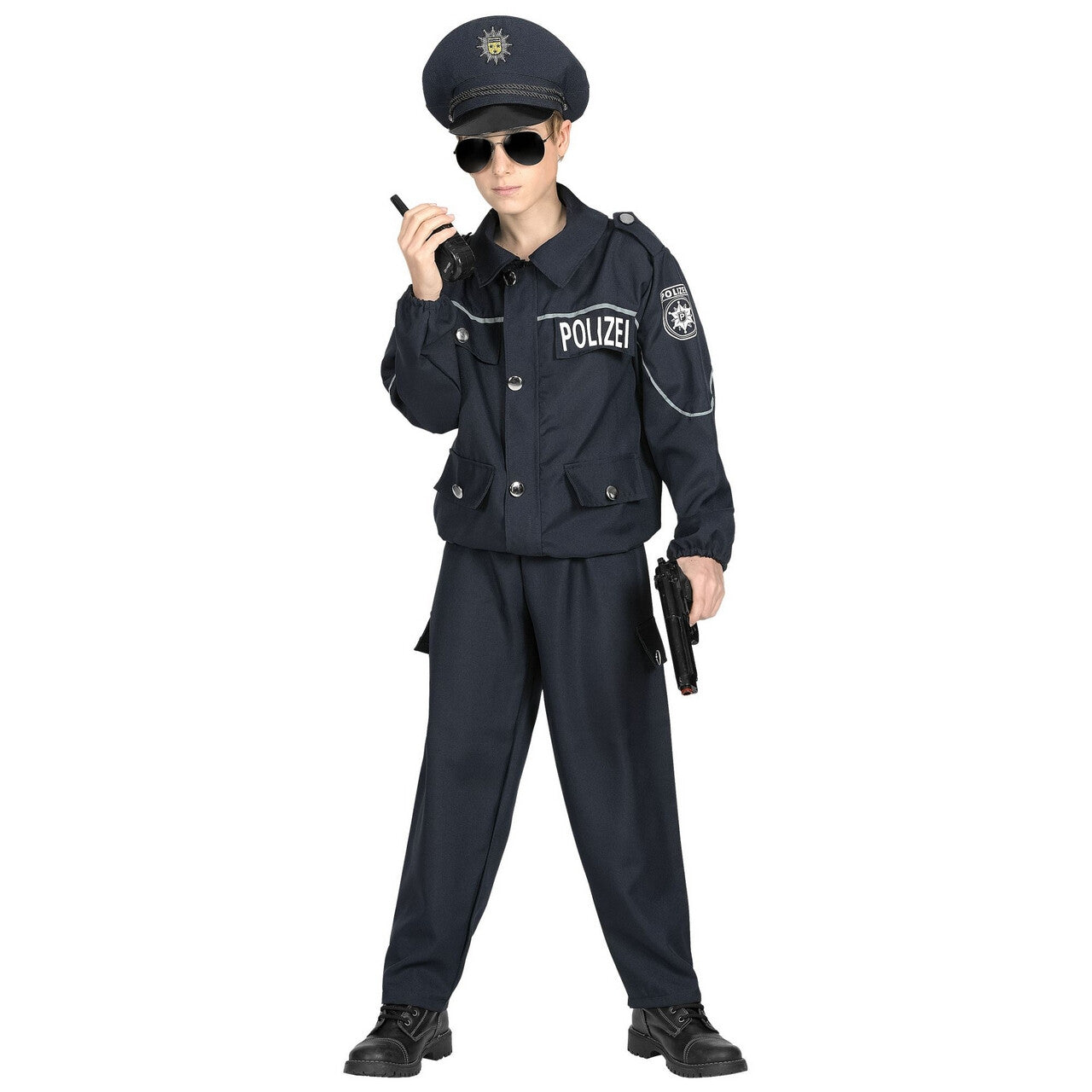 Op deze afbeelding zie je een Kostuums, van het merk Widmann. Eins Zwei Polizei Straatagent Kind Kostuum