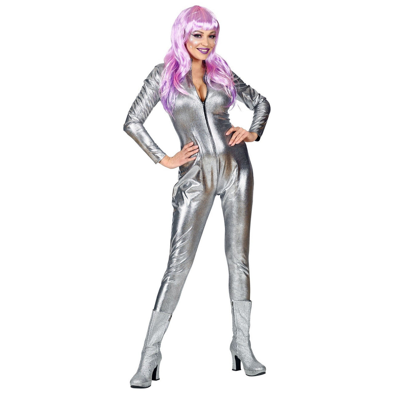 Op deze afbeelding zie je een Kostuums, van het merk Widmann. Space Girl Barbarella Ruimte Vrouw Kostuum