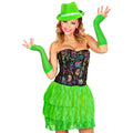 Neon Groene Kanten Disco Rok Vrouw
