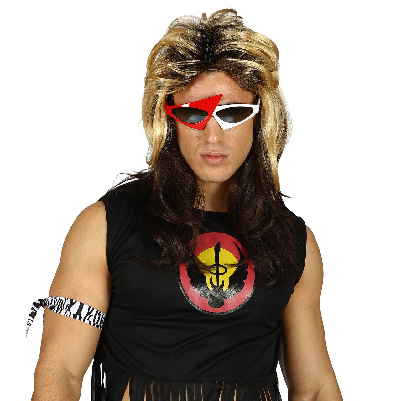 Op deze afbeelding zie je een Accessoires, van het merk Widmann. Jaren 80 Rocker Pruik Bon Jovi
