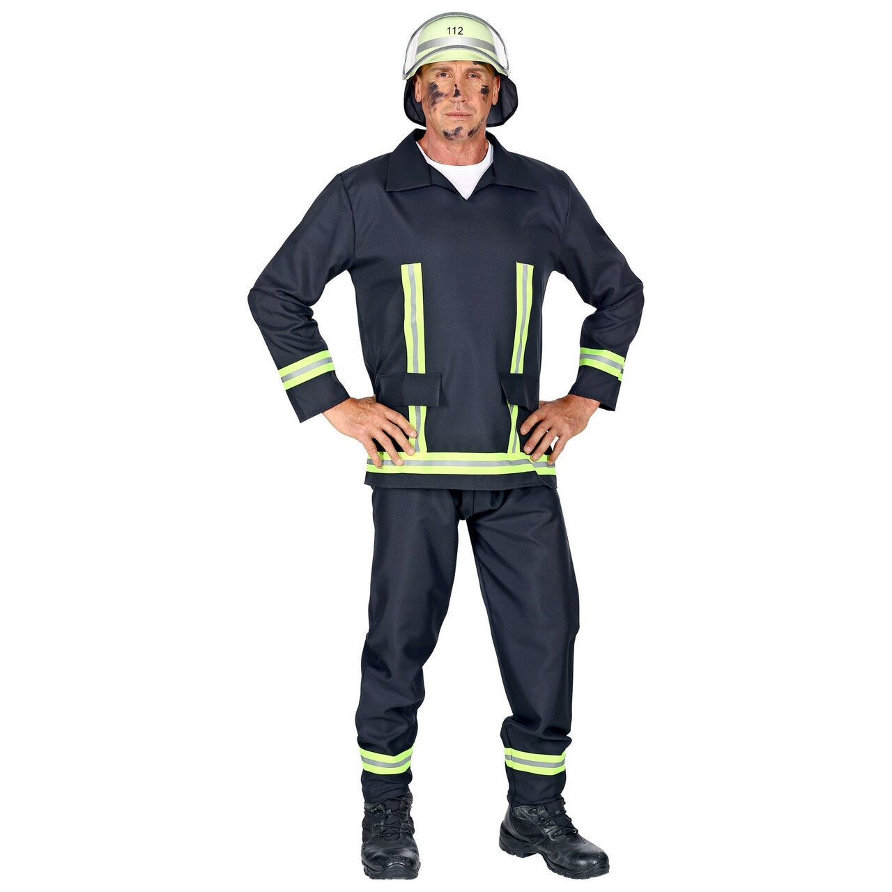 Op deze afbeelding zie je een Kostuums, van het merk Widmann. Brandweerman Feuerwehr Huizenhoge Vlammen Kostuum