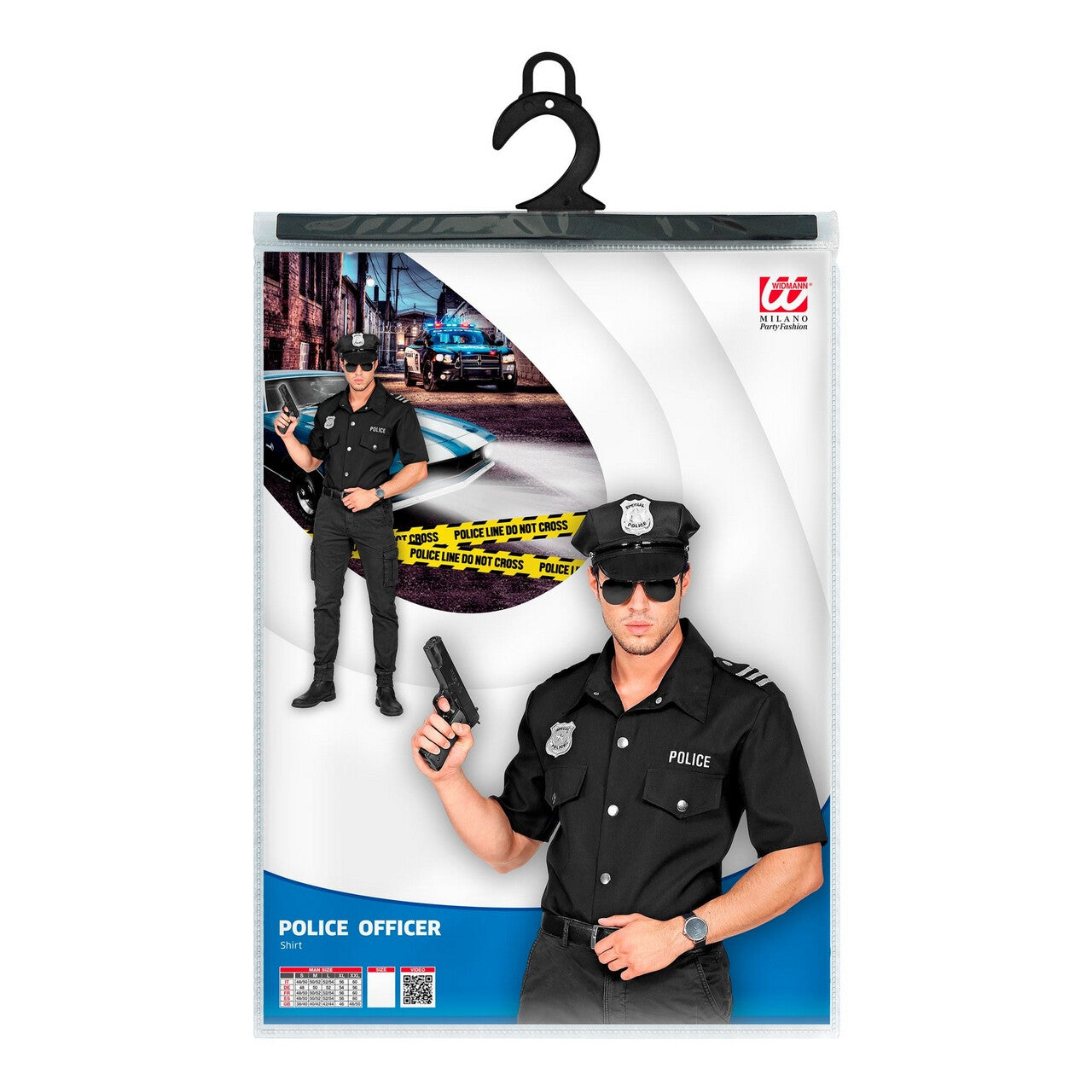 Op deze afbeelding zie je een Kostuums, van het merk Widmann. Uniform Shirt Politie Agent Man