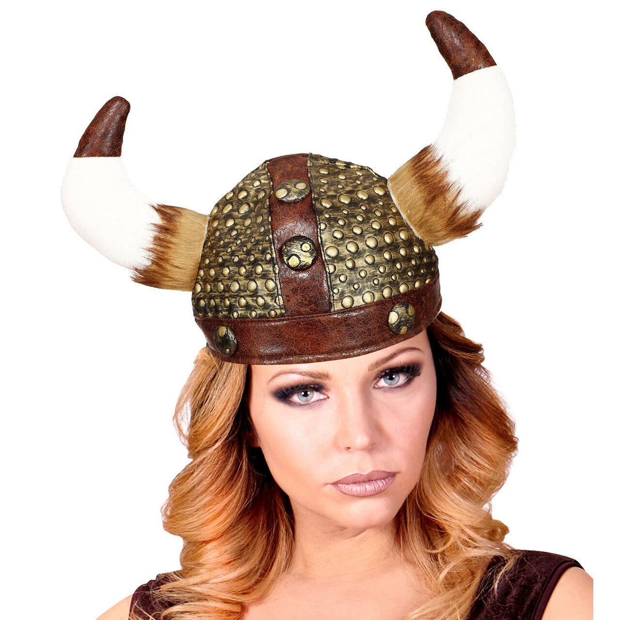Op deze afbeelding zie je een Accessoires, van het merk Widmann. Viking Helm Met Horens En Vacht